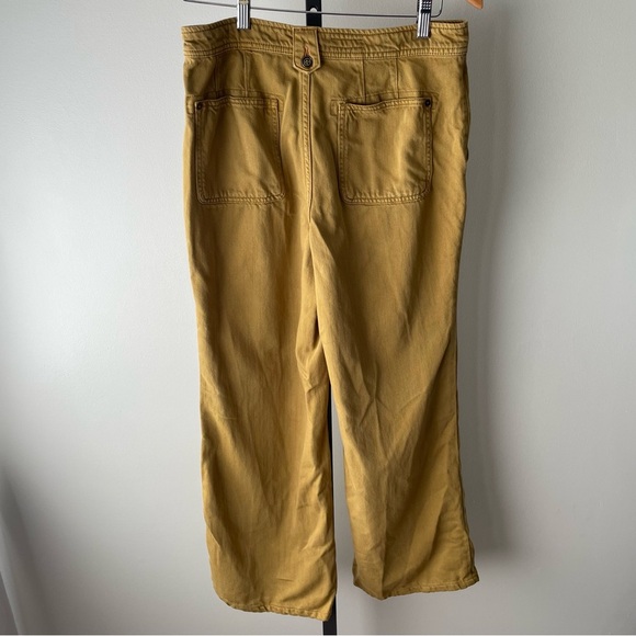 Pilcro Wide Leg Trouser Jeans High Rise Pant Mustard Yellow Baggy Anthro Size 29 - Picture 3 of 12